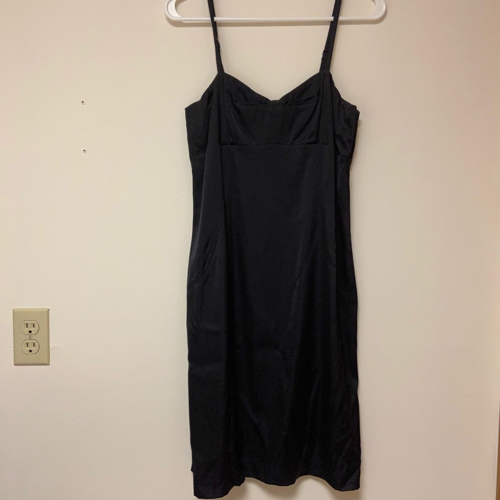 Express Black Silky Shiny Slip Sundress Dress 10